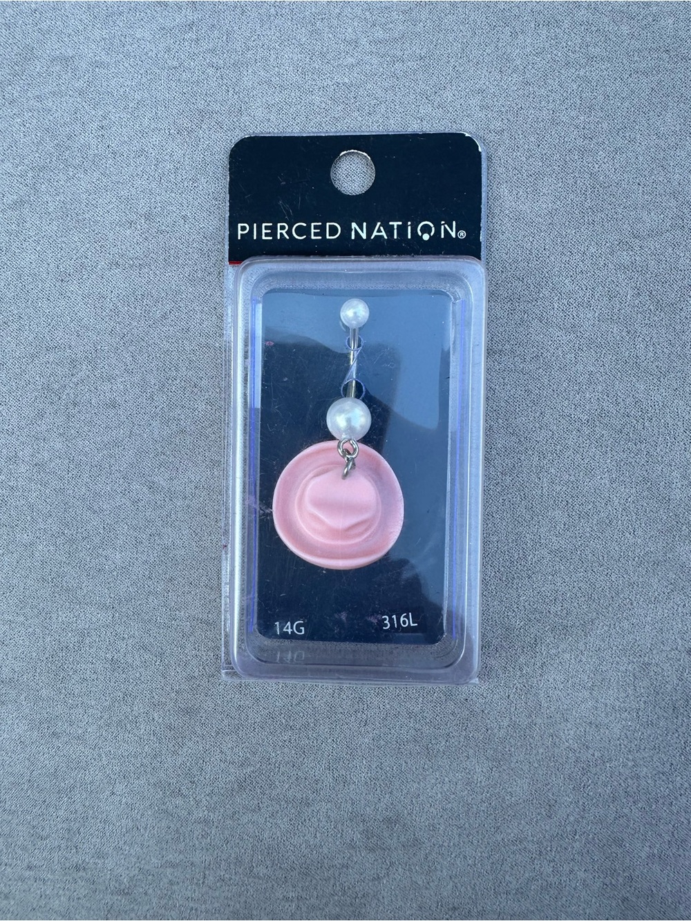 Pierced Nation Pink Hat Dangle Belly Ring